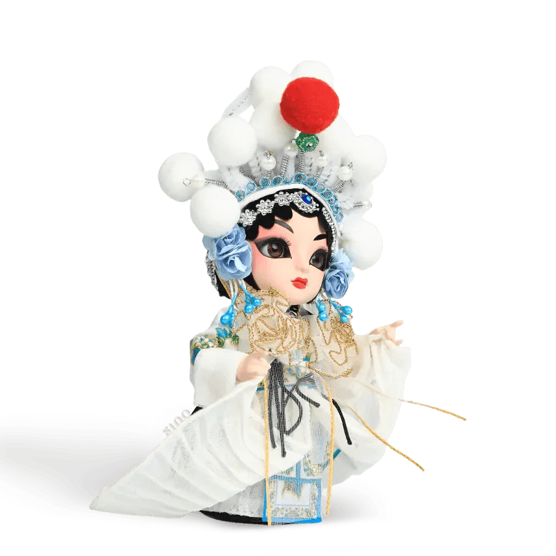 6-Inch Handmade Chinese Doll – Peking Opera Legendary White Snake Collectible - SinoCultural -- QJ0606