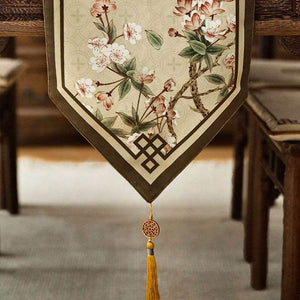 Chinoiserie Original Spring Flowers Table Runner - SinoCultural -- TR008C220