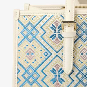 Zhuang Brocade Handicraft Large-Capacity Commuter Tote Bag - SinoCultural -- FJ120765-2
