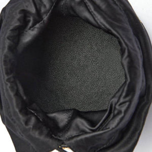 Brocade Black Bucket Bag Designer Butterfly Handbag - SinoCultural -- JD170618-1