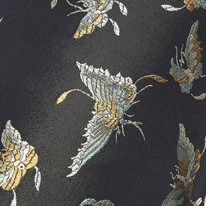 Brocade Black Bucket Bag Designer Butterfly Handbag - SinoCultural -- JD170618-1
