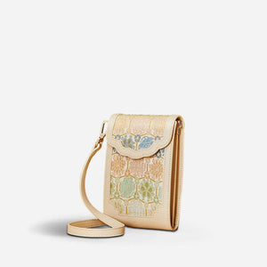 Brocade Jacquard Leather Bag Intricate Phone Chinese Wallet - SinoCultural -- JD240043-1