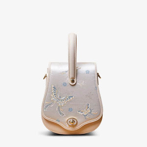 Brocade Jacquard Butterfly Designer Saddle Bag - SinoCultural -- P1206260401
