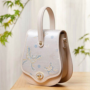 Brocade Jacquard Butterfly Designer Saddle Bag - SinoCultural -- P1206260401