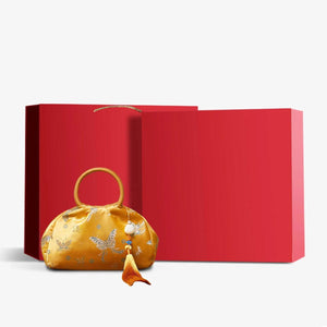 Brocade Chinese Style Bag Butterfly Women Luxury Yellow Handbag - SinoCultural -- P27061604-1
