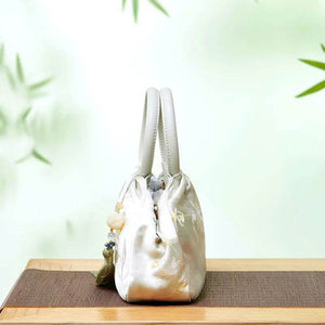 Brocade Chinese Style Bag Floral Green Handbag - SinoCultural -- P27061604-4