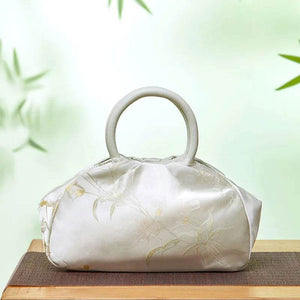 Brocade Chinese Style Bag Floral Green Handbag - SinoCultural -- P27061604-4