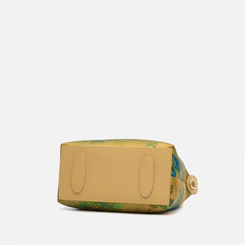 Chinese Painting Xiangyunsha Silk Shoulder Bag Designer Handbag - SinoCultural -- P170083