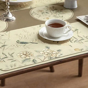 2-Piece Chinoiserie Country-style Leather Washable Placemats - SinoCultural -- TM029A30