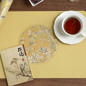 2-Piece Chinoiserie Country-style Leather Washable Placemats - SinoCultural -- TM029A30