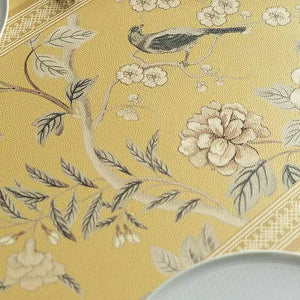 2-Piece Chinoiserie Country-style Leather Washable Placemats - SinoCultural -- TM029A30