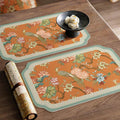 2-Piece Chinoiserie Mountain Hydrangea Leather Washable Placemat - SinoCultural -- TM015A3045