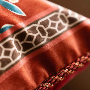 Chinoiserie Oriental Elegance Red Pillow Cushion Floral Reverie - SinoCultural -- SJZBZ032A01