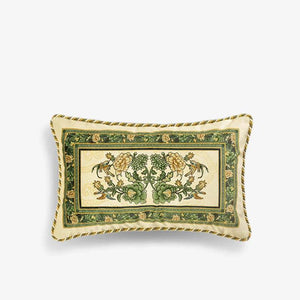 Chinoiserie Original Flowers and Birds Green Throw Pillow - SinoCultural -- SJZBZ046A01
