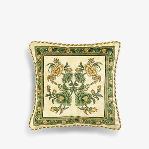 Chinoiserie Original Flowers and Birds Green Throw Pillow - SinoCultural -- SJZBZ046A01