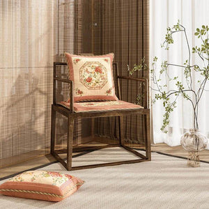 Chinoiserie Original Flowers and Birds Powder Pink Throw Pillow - SinoCultural -- SJZBZ055A01