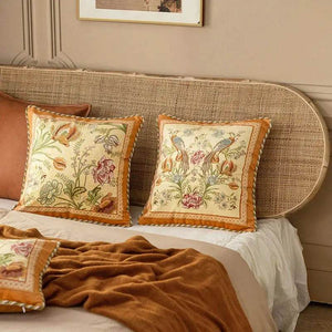 Chinoiserie Original Flowers and Birds Throw Pillow - SinoCultural -- SJZBZ059A01