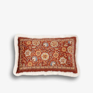 Chinoiserie Original Short Plush Throw Pillow Joyful Red Celebration - SinoCultural -- SJZBZ022RD01