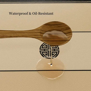 Chinoiserie Pine Crane Premium Leather Round Table Placemat - SinoCultural -- TM040A50