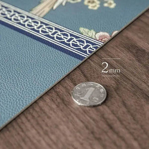 2-Piece Chinoiserie Placemat Waterproof Heat Resistant Blue Table Mat - SinoCultural -- TM025A30