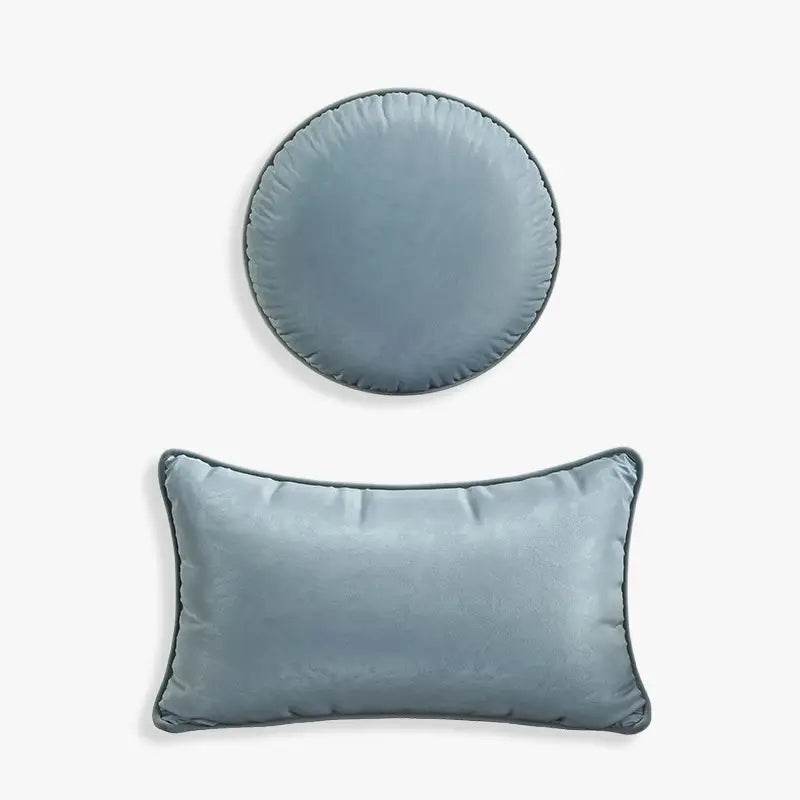 Chinoiserie Plush Fabric Original Blue Throw Pillow Orchid Courtyard - SinoCultural -- SJZB037A01