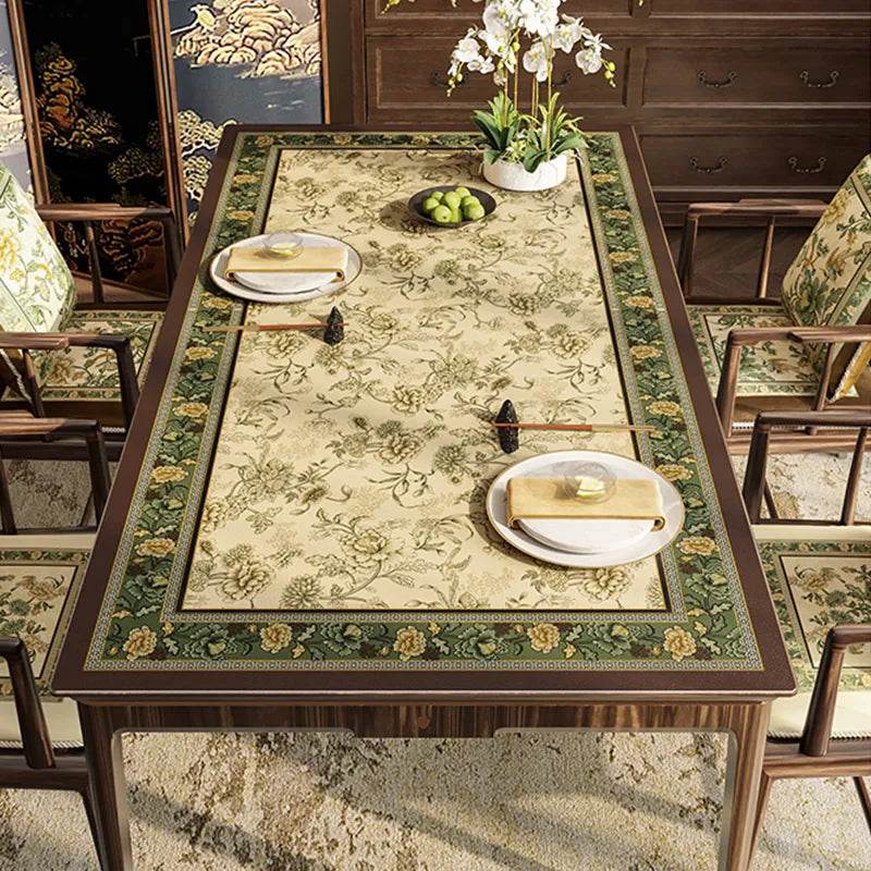 Chinoiserie Retro Leather Table Mat Waterproof Oil Proof Heat Resistant - SinoCultural -- TM056A6060