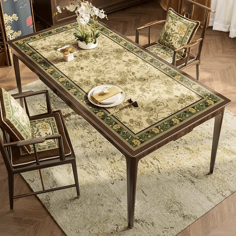 Chinoiserie Retro Leather Table Mat Waterproof Oil Proof Heat Resistant - SinoCultural -- TM056A6060