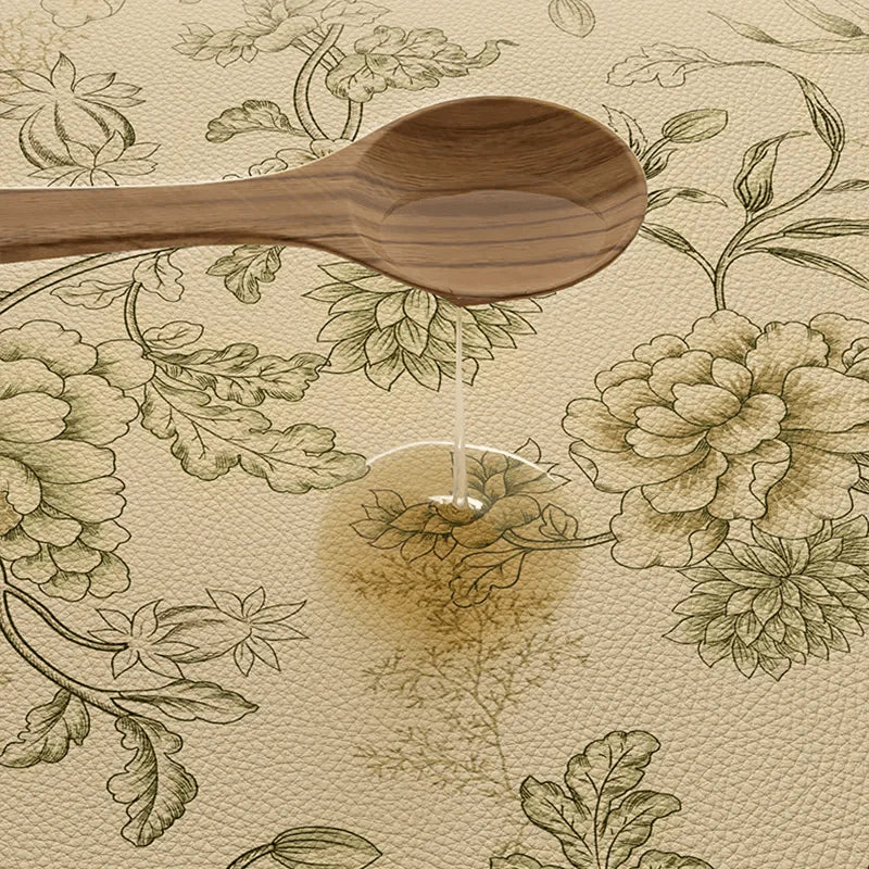 Chinoiserie Retro Leather Table Mat Waterproof Oil Proof Heat Resistant - SinoCultural -- TM056A6060