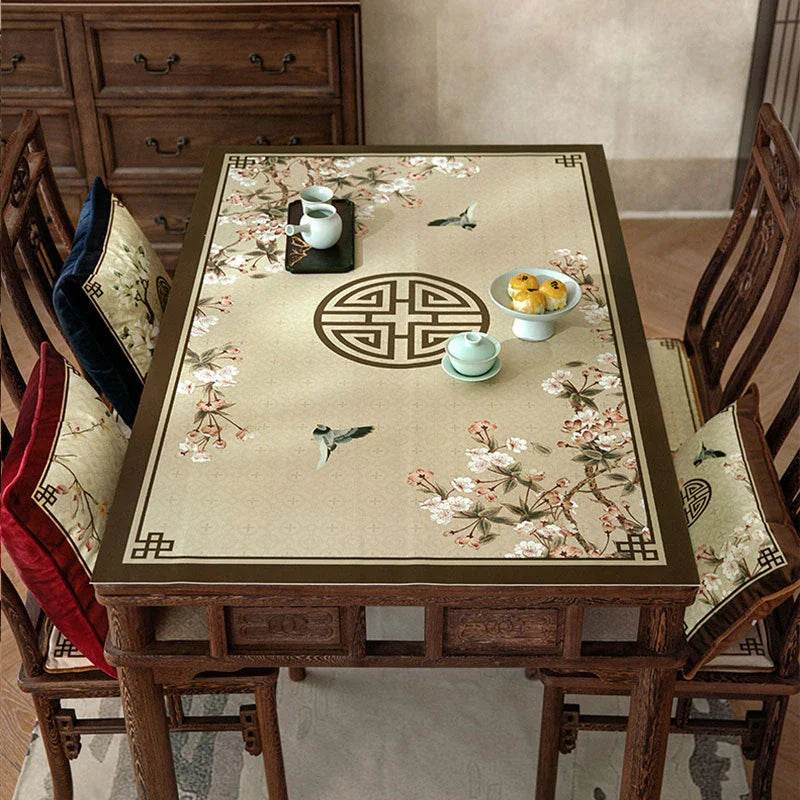 Chinoiserie Springtime Floral and Bird Classical Table Mat - SinoCultural -- TM019A6060