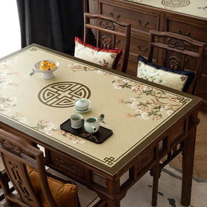 Chinoiserie Springtime Floral and Bird Classical Table Mat - SinoCultural -- TM019A6060
