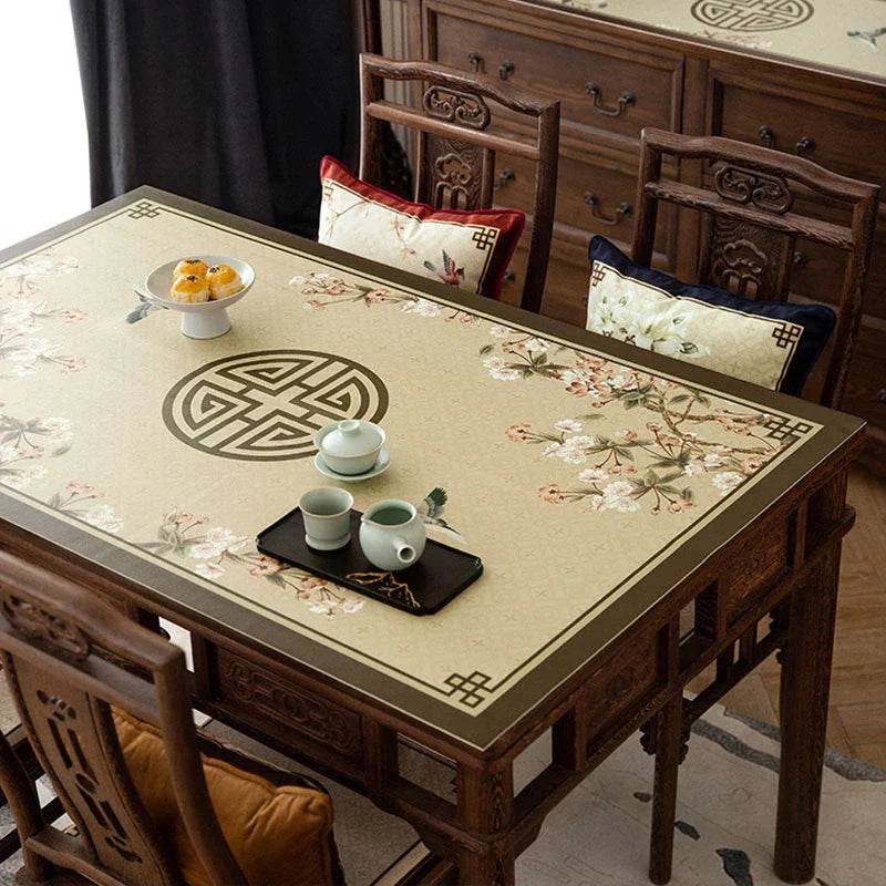 Chinoiserie Springtime Floral and Bird Classical Table Mat - SinoCultural -- TM019A6060
