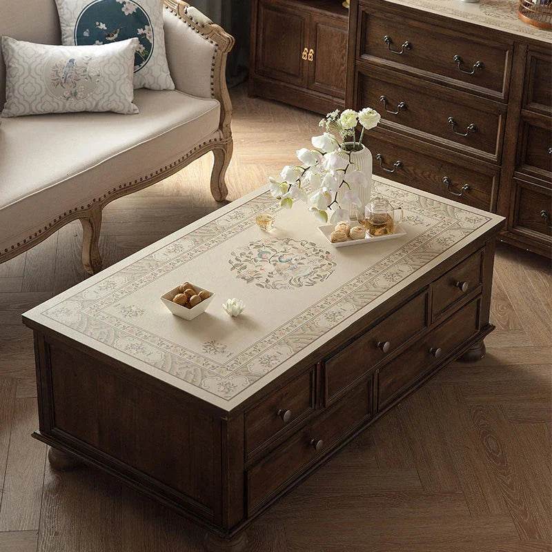 Chinoiserie Stain Resistant Leather Coffee Table Mat - SinoCultural -- TM016A4060