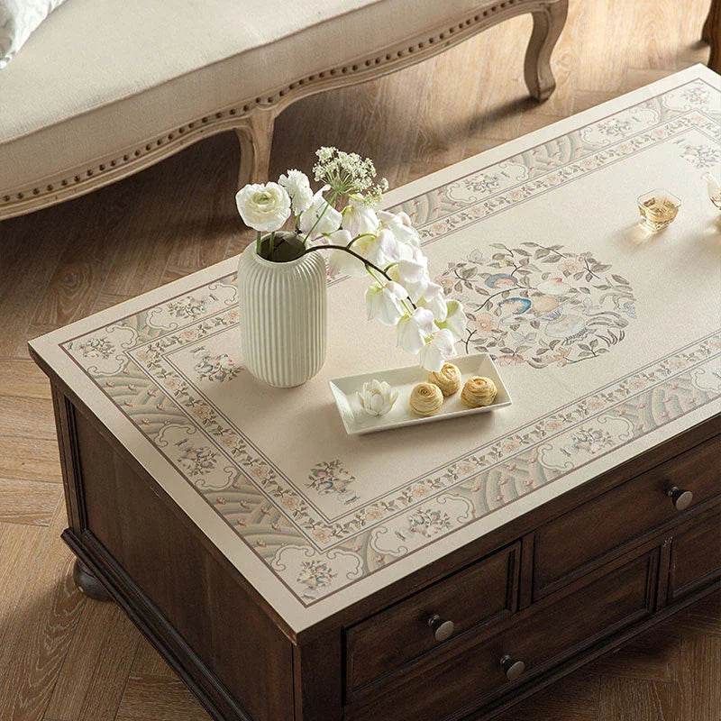 Chinoiserie Stain Resistant Leather Coffee Table Mat - SinoCultural -- TM016A4060