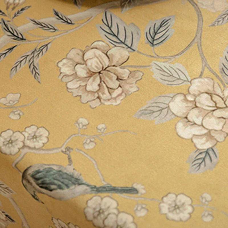 Chinoiserie Traditional Golden Autumn Yellow Tablecloth - SinoCultural -- TC002Y85