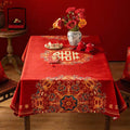 Chinoiserie Wedding Celebration Chinese Pattern 囍(xǐ) Red Tablecloth - SinoCultural -- TC018R85