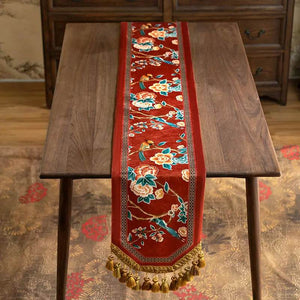 Chinoiserie Wedding Celebration Prosperity Table Runner - SinoCultural -- TR015R160