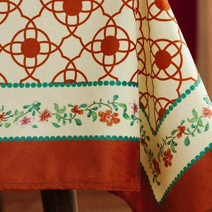 Chinoiserie Wedding Celebration Red Rectangular Tablecloth - SinoCultural -- TC020R85