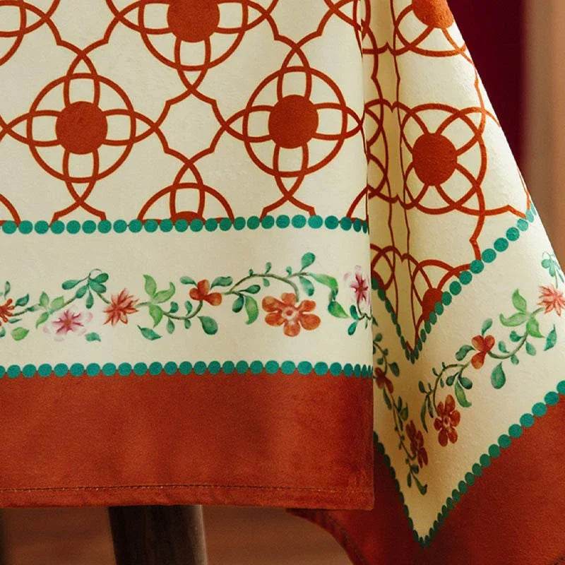 Chinoiserie Wedding Celebration Red Rectangular Tablecloth - SinoCultural -- TC020R85