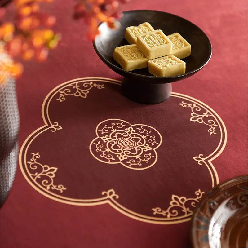 Chinoiserie Wedding Celebration Red Table Runner - SinoCultural -- TR021R160