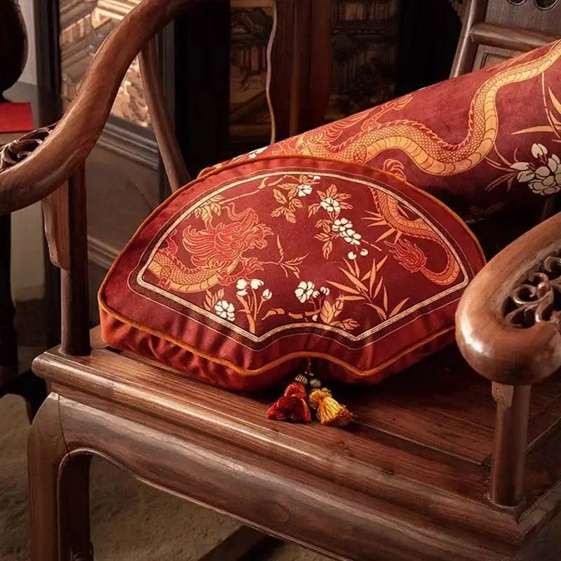 Chinoiserie Wedding Long Throw Pillow Joyful Red Celebration - SinoCultural -- SJZBZ017RD01