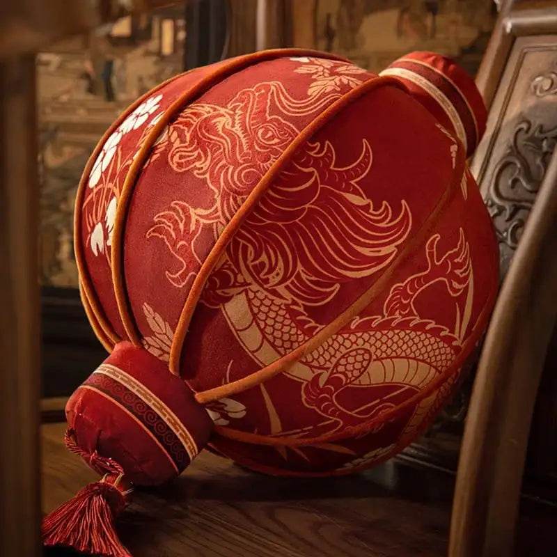 Chinoiserie Wedding Long Throw Pillow Joyful Red Celebration - SinoCultural -- SJZBZ017RD01
