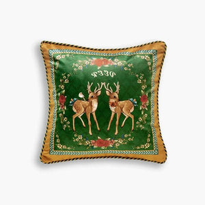 Christmas Limited Series Green Festive Reindeer Design Sofa Pillow - SinoCultural -- HS-BZ1112-1