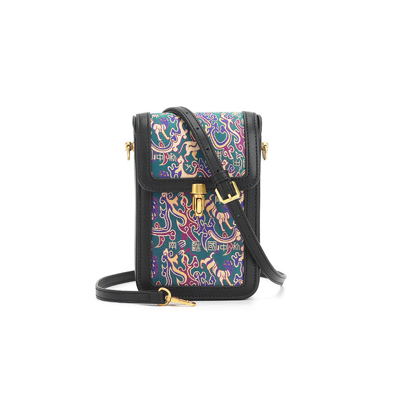 Zhang Hecai Shu Brocade  New Chinese Style Genuine Leather  Crossbody Bag