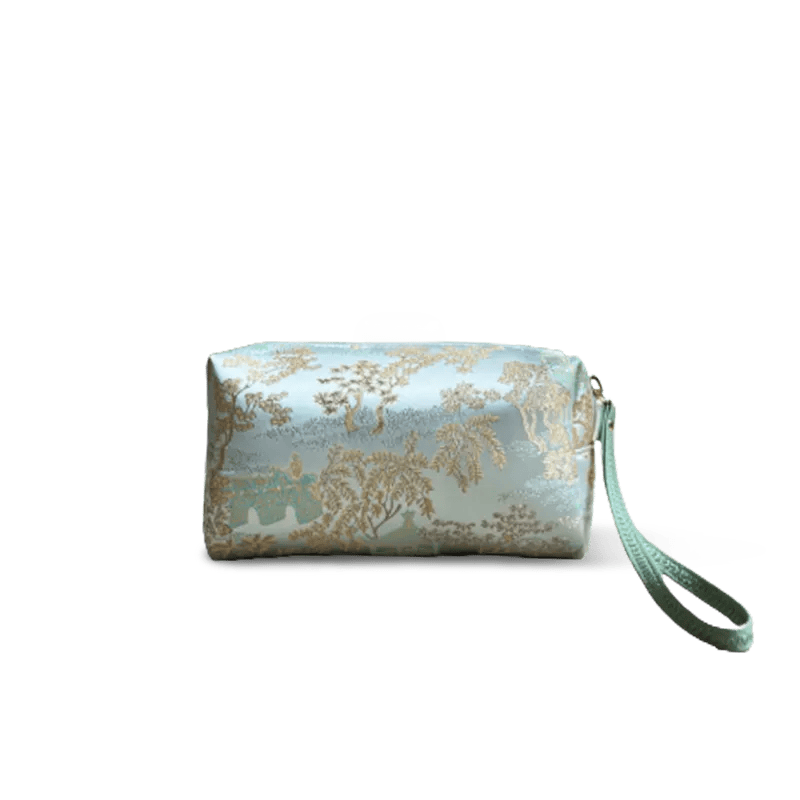 Chinoiserie Luxury Pastel Green Brocade Wallet