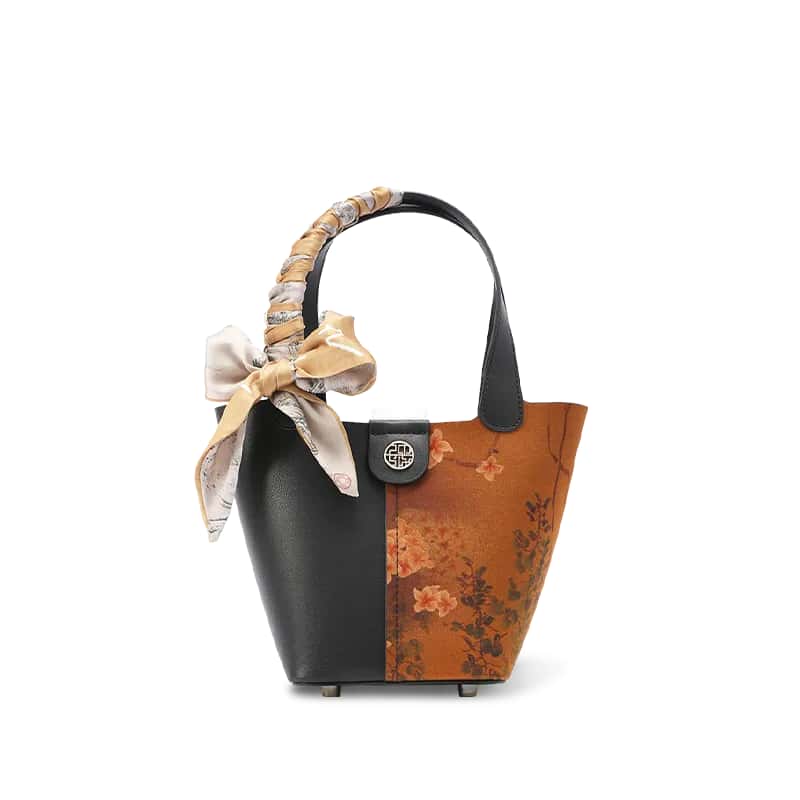 Xiangyunsha Silk Leather Plum Blossom Handbag