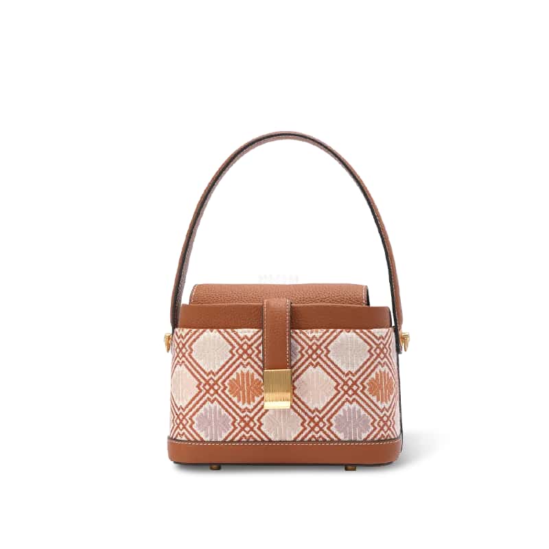 Zhuang Brocade Chrysanthemum Meander Motif Crossbody Bag