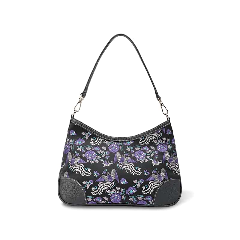 Luxury Shu Brocade Shoulder Bag with Classic Phoenix & Peony Motif