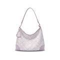 Sac à bandoulière en cuir brocart Zhuang, sac cabas violet romantique
