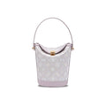 Sac bandoulière seau en cuir brocart Zhuang violet romantique