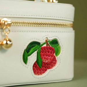 Handcrafted Embroidered Lychee Makeup Bag - SinoCultural -- BXW06WCS189A01